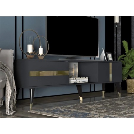 Mueble TV Vania Antracita Oro