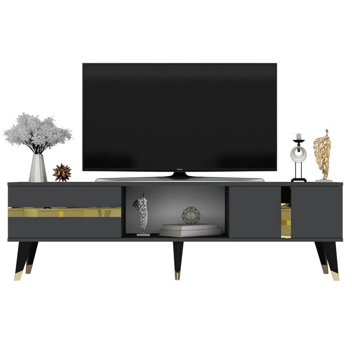 Mueble TV Vania Antracita Oro