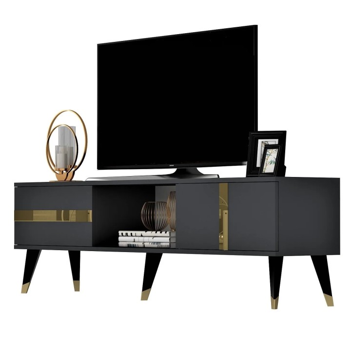 Mueble TV Vania Antracita Oro