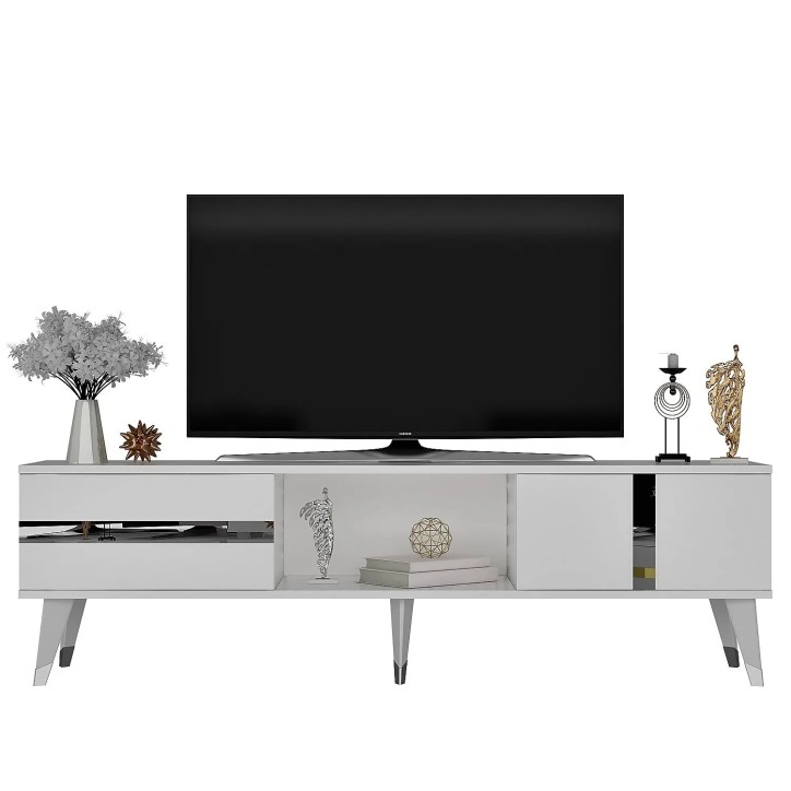 Mueble TV Vania Blanco Plata