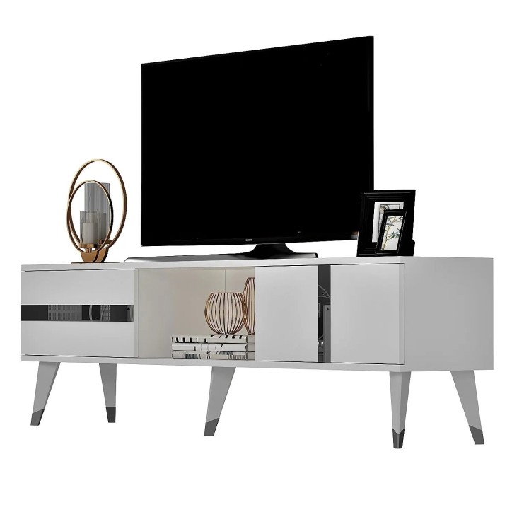 Mueble TV Vania Blanco Plata