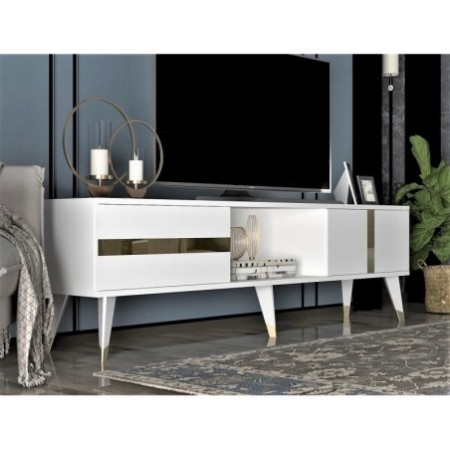 Mueble TV Vania Blanco Oro