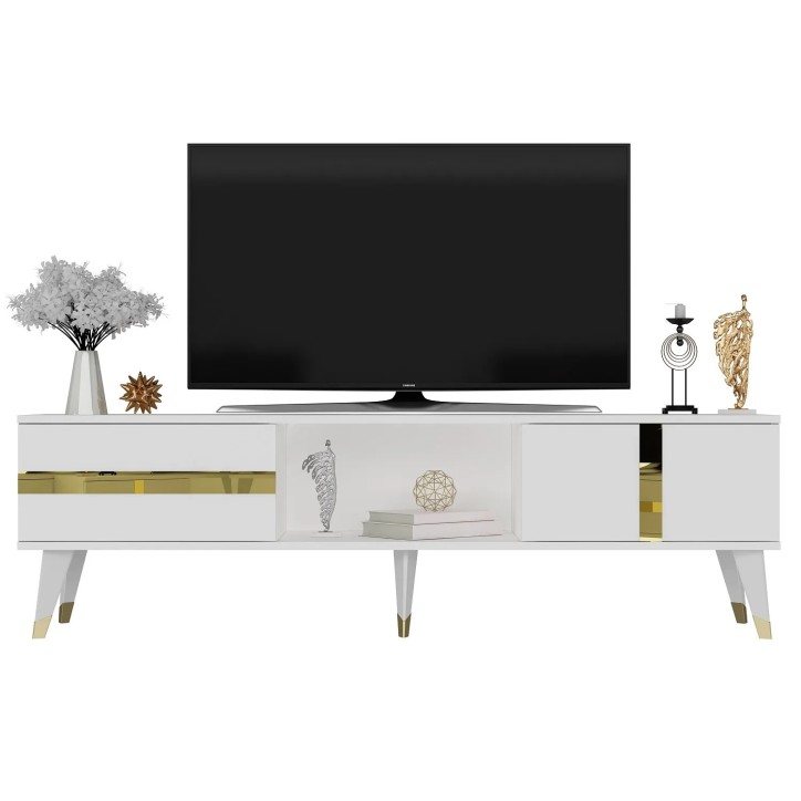 Mueble TV Vania Blanco Oro