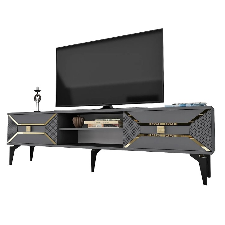 Mueble TV Yumedi Antracita Oro