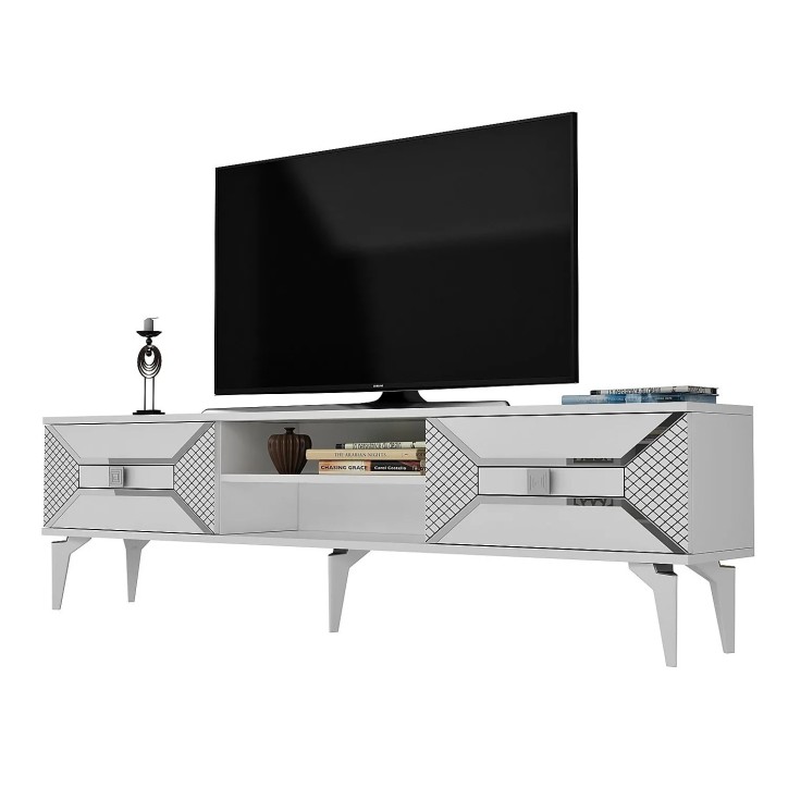 Mueble TV Yumedi Blanco Plata