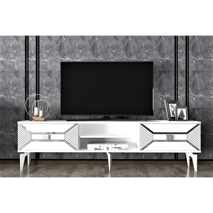 Mueble TV Yumedi Blanco Plata