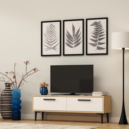 Mueble TV Leni Roble Zafiro Blanco