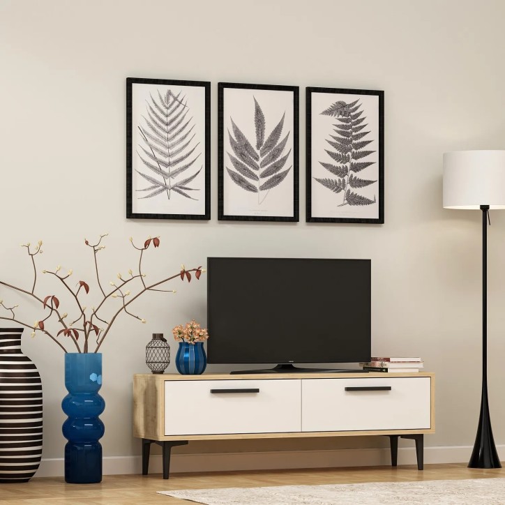 Mueble TV Leni Roble Zafiro Blanco