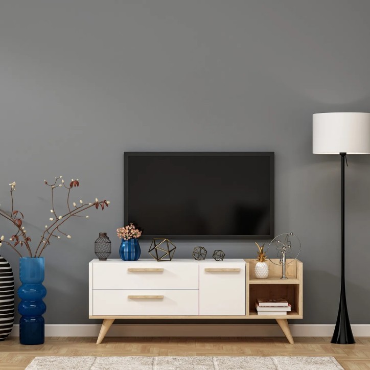 Mueble TV Otto Roble Zafiro Blanco