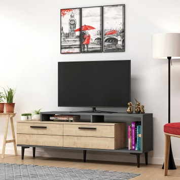 Mueble TV Niva Roble Zafiro Antracita - 475OLV1408