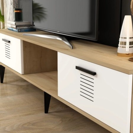 Mueble TV Asimo Roble Zafiro Blanco