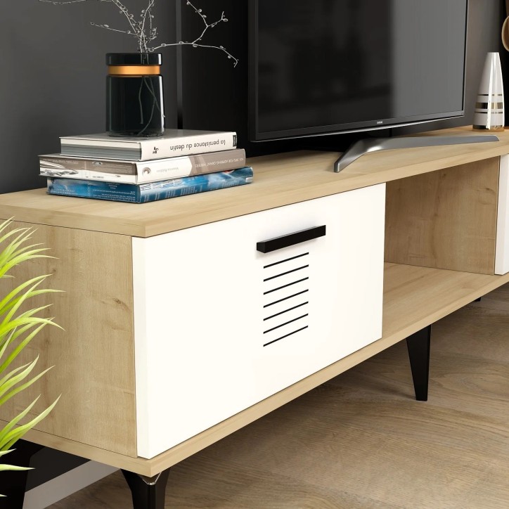 Mueble TV Asimo Roble Zafiro Blanco