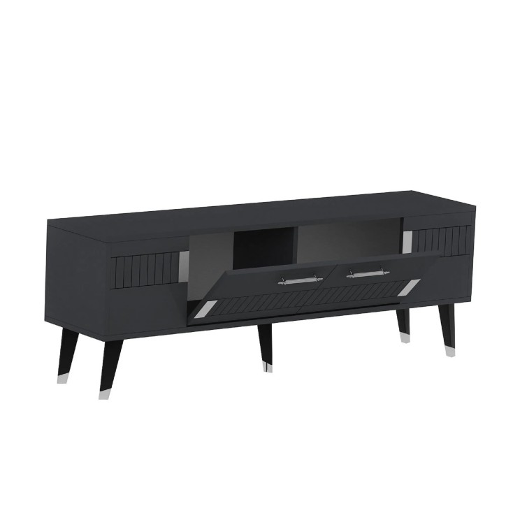 Mueble TV Moda Antracita Plata