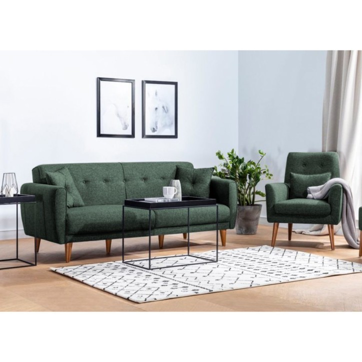 Set sofá cama sillón Aria TKM07-1070 Verde