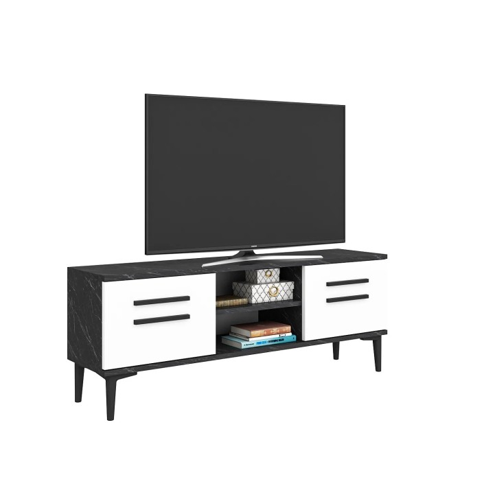 Mueble TV View Negro Blanco