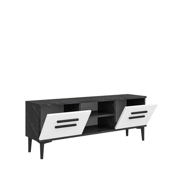 Mueble TV View Negro Blanco