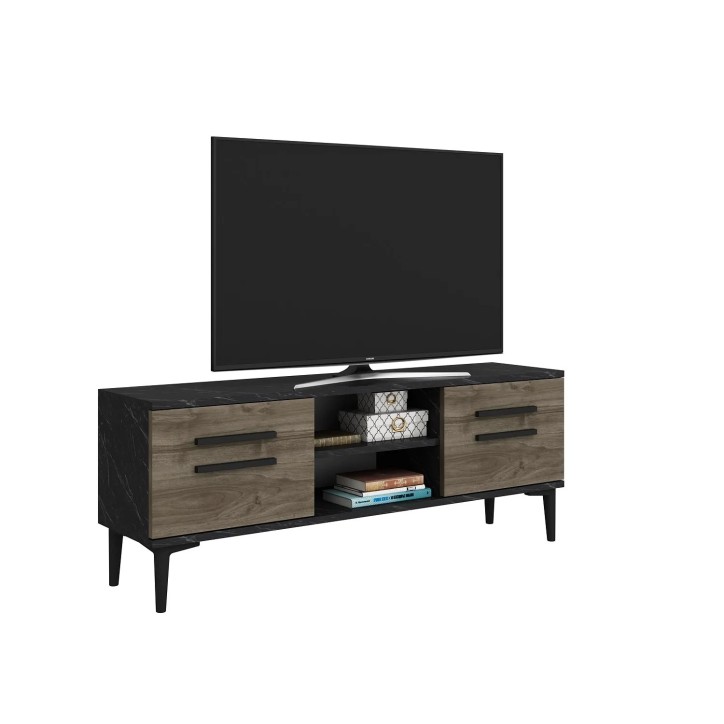 Mueble TV View Negro Nogal