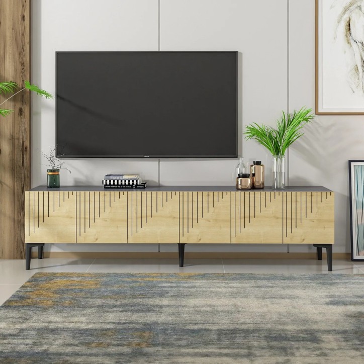 Mueble TV Artemis Roble Zafiro Antracita