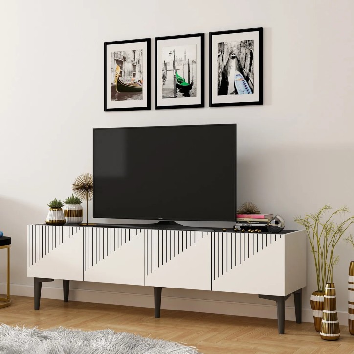 Mueble TV Draw Blanco Negro