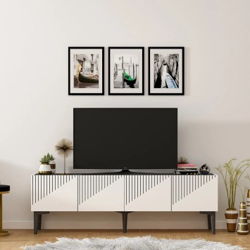 Mueble TV Draw Blanco Negro - 475OLV1464