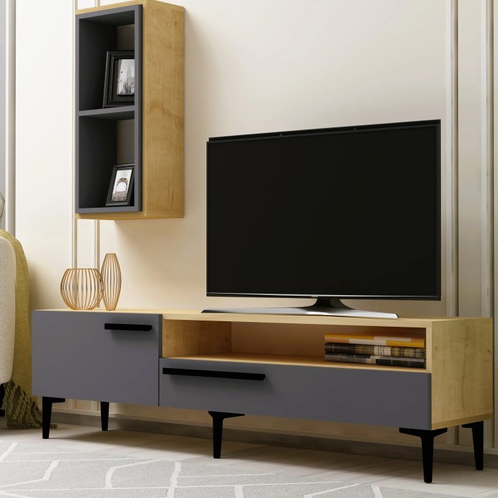 Mueble TV Zera Roble Zafiro Antracita