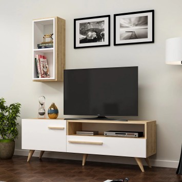 Mueble TV Zera Roble Zafiro Blanco - 475OLV1467