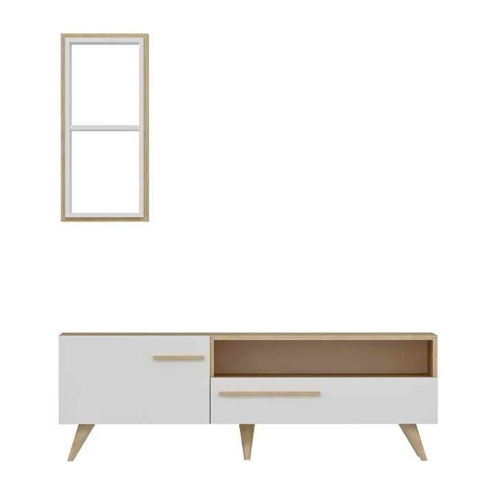 Mueble TV Zera Roble Zafiro Blanco