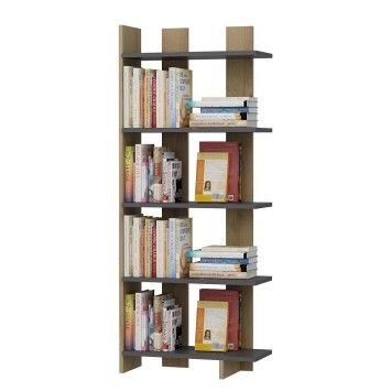 Librería Elas Antracita Negro Roble - 475OLV2121