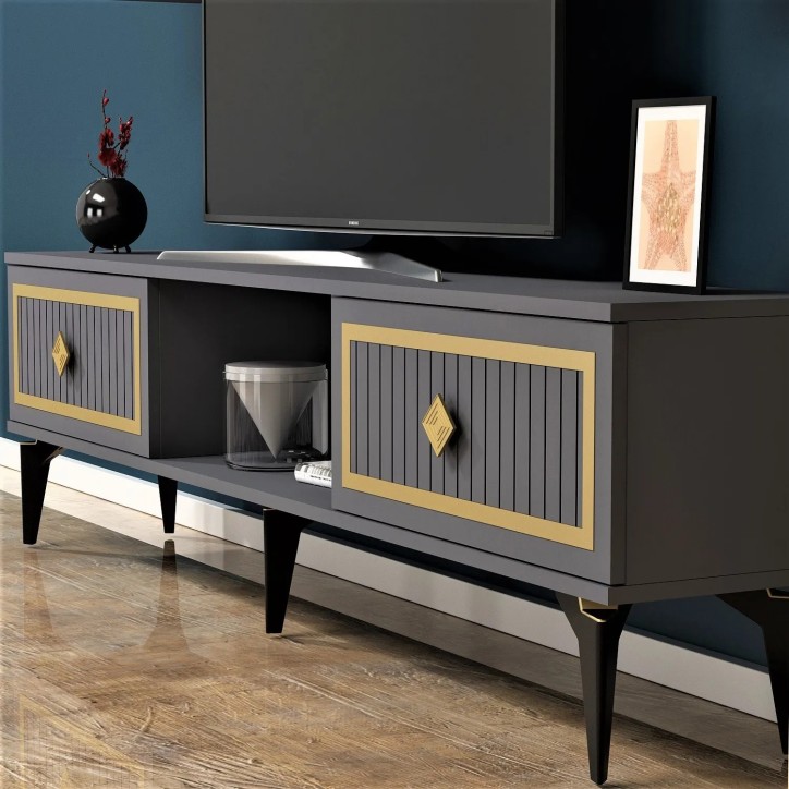 Mueble TV Nil Antracita Oro