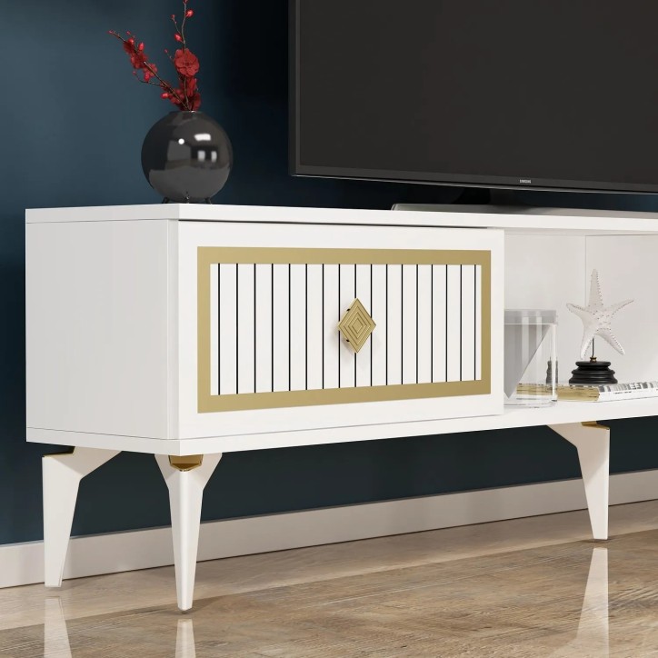 Mueble TV Nil Blanco Oro