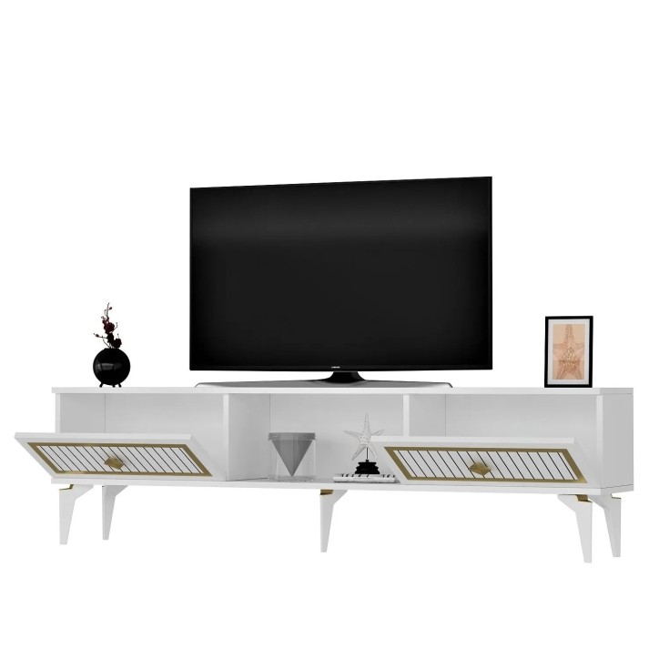 Mueble TV Nil Blanco Oro