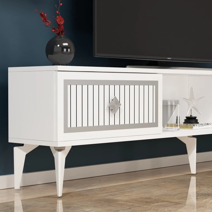 Mueble TV Nil Blanco Plata