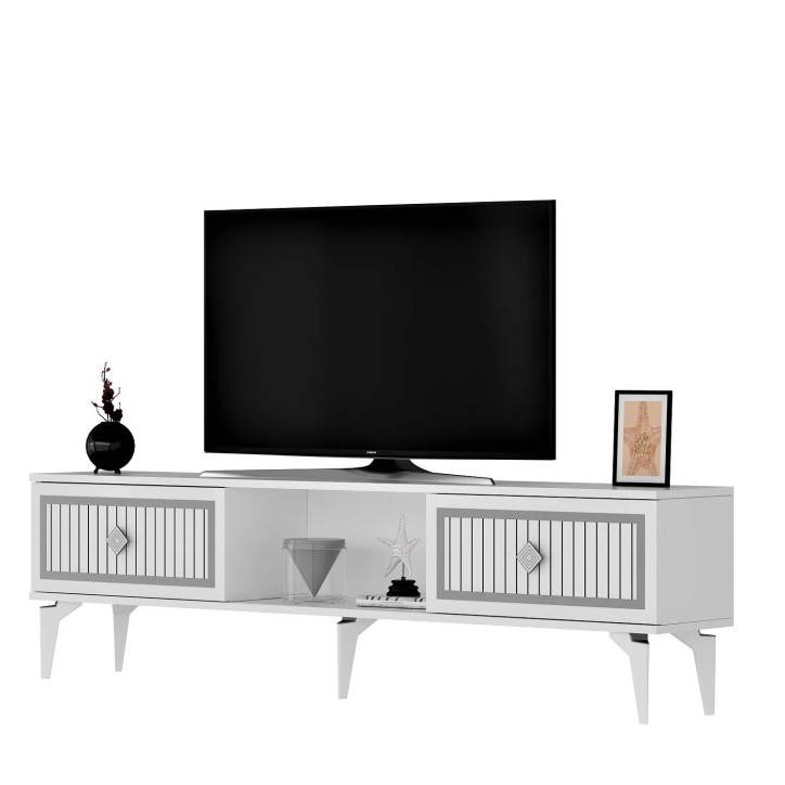 Mueble TV Nil Blanco Plata