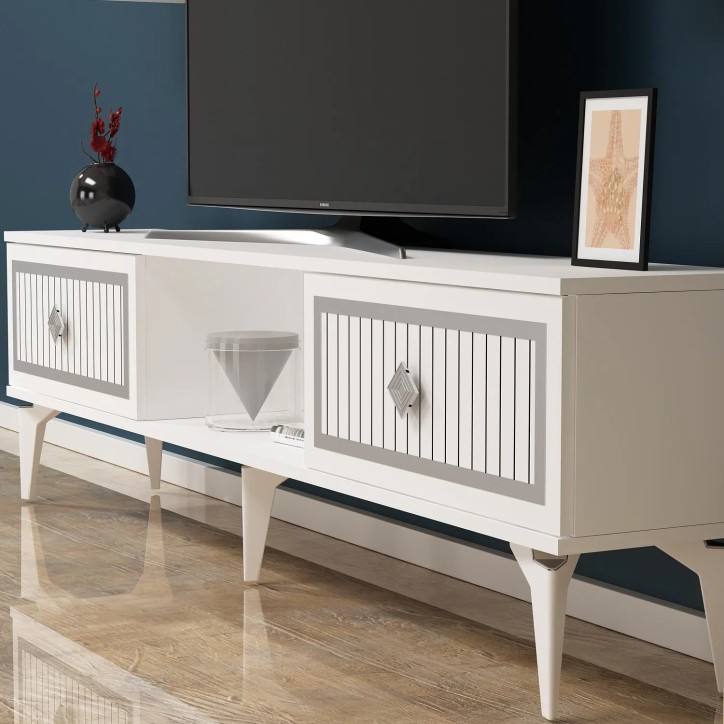 Mueble TV Nil Blanco Plata