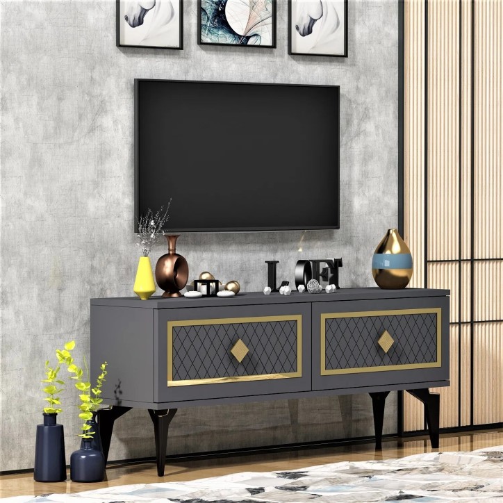 Mueble TV Arel Antracita Oro