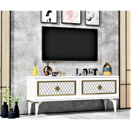 Mueble TV Arel Blanco Oro