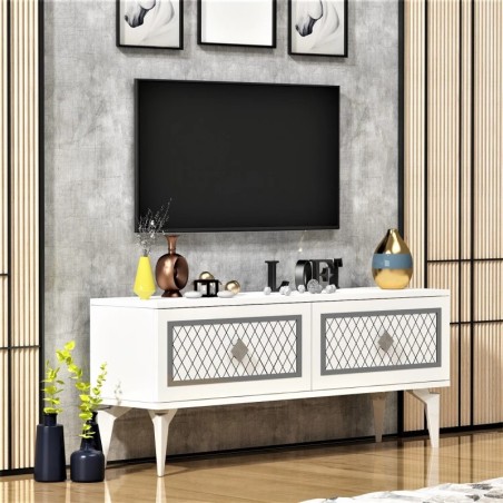 Mueble TV Arel Blanco Plata