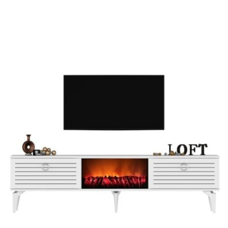 Mueble TV Arona Fireplace Blanco