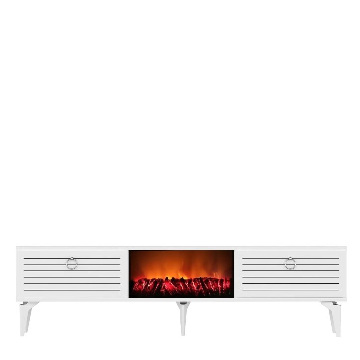 Mueble TV Arona Fireplace Blanco