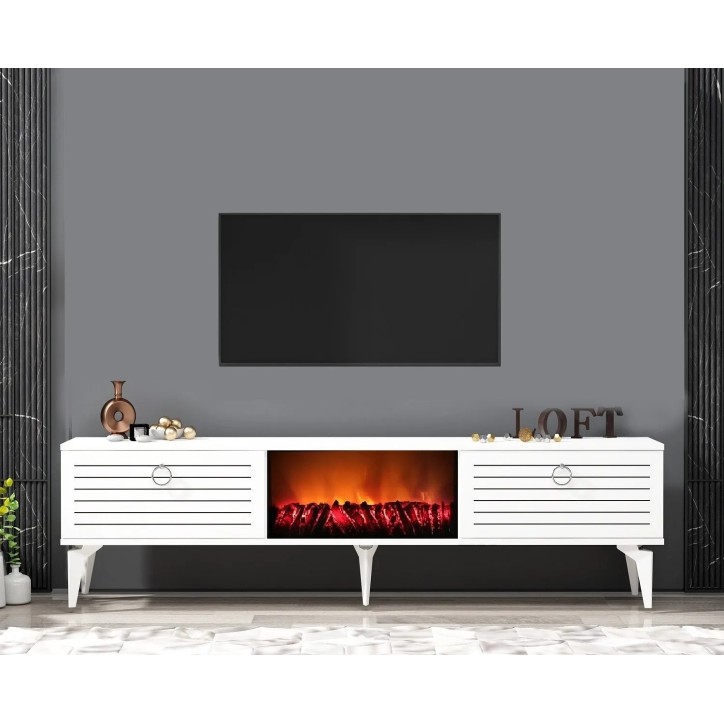 Mueble TV Arona Fireplace Blanco