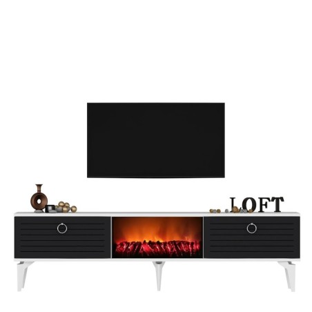 Mueble TV Arona Fireplace Blanco Antracita