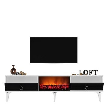 Mueble TV Arona Fireplace Blanco Antracita - 475OLV2660