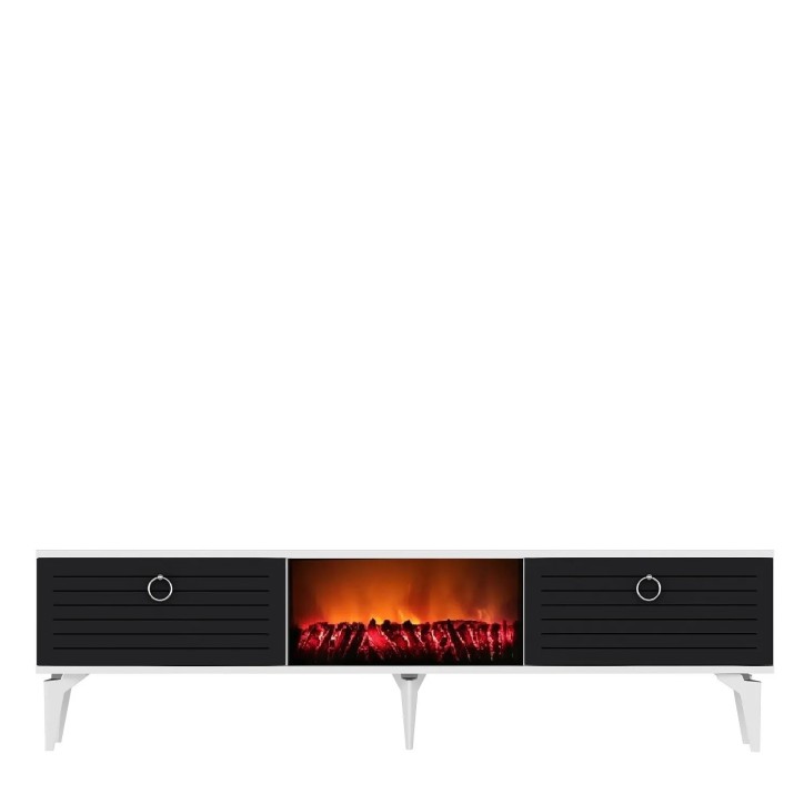 Mueble TV Arona Fireplace Blanco Antracita