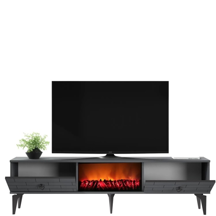 Mueble TV Varna Fireplace Antracita