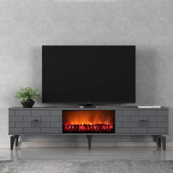 Mueble TV Varna Fireplace Antracita - 475OLV2662