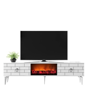 Mueble TV Varna Fireplace Blanco - 475OLV2663