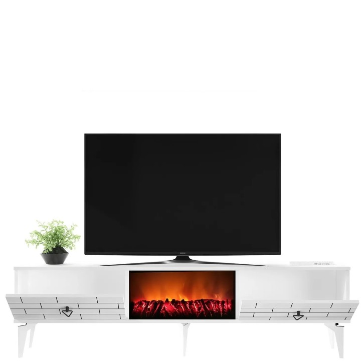 Mueble TV Varna Fireplace Blanco