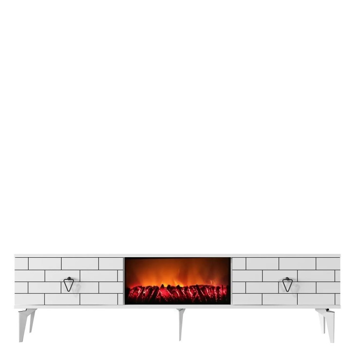 Mueble TV Varna Fireplace Blanco