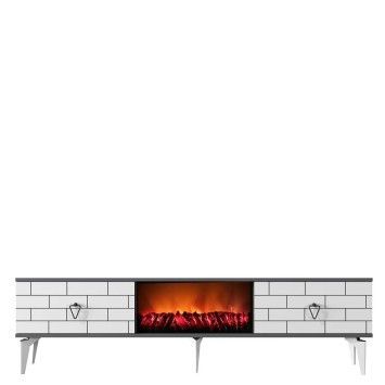 Mueble TV Varna Fireplace Blanco Antracita - 475OLV2664