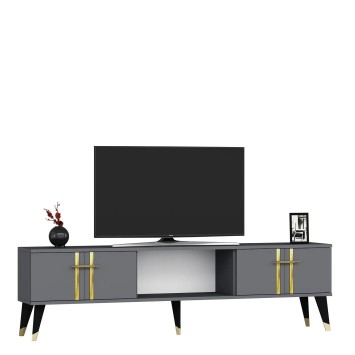 Mueble TV Asel Antracita Oro - 475OLV2696